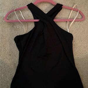 Black Cross-Back Sleeveless Top